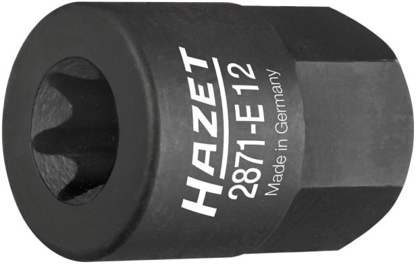 Hazet Turbolader / Krümmer TORX® Einsatz, Außen-Sechskant 17 mm, Außen TORX® Profil, E12, 2871-E12