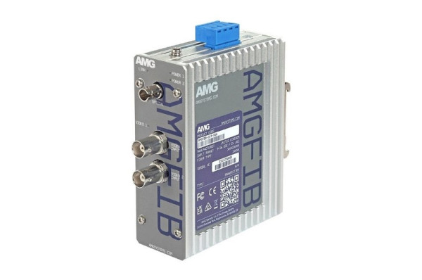 AMG Systems 2-Kanal CVI/TVI/AHD/CVBS Video Transmitter, Multimode 500 m, 1 Faser, 1310nm ST Connector, 12-36 VDC / 24 VAC Eingangsspannung, AMGFIB-2VT-M1A