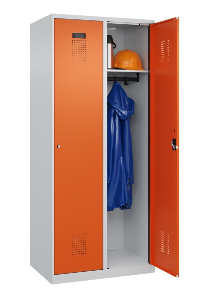 C+P Spind Evolo PLUS, 2 Abteile, 1850x800x500mm, 7035/2004, Verschluss Zylinderschloss, Ablageböden 2, 049000-22 S10029