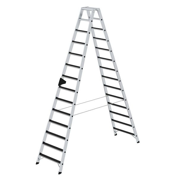 Munk Günzburger Steigtechnik Stufen-Stehleiter beidseitig begehbar mit clip-step R 13 2x14 Stufen, 041647
