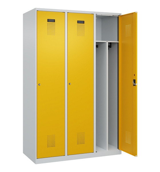 C+P Spind Evolo PLUS, 3 Abteile, 1850x1200x500mm, 7035/1004, Verschluss Zylinderschloss, 049000-32F S10027