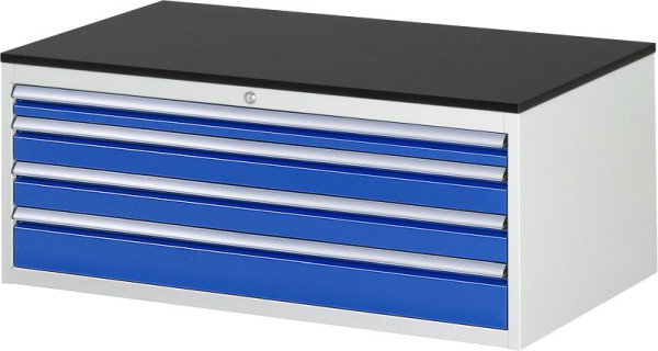 RAU Schubladenschrank Serie 7000, B1145xT650xH460mm, Schubladen: 1xH60, 2xH90, 1xH120mm, Arbeitsplatte melaminharzbeschichtet, 03-XXL2.7A-M.11