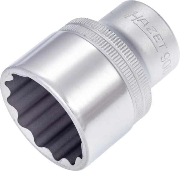 Hazet Steckschlüsseleinsatz, Doppelsechskant, Vierkant hohl 12,5 mm (1/2 Zoll), 30 mm, Mit Rändelung, 900Z-30