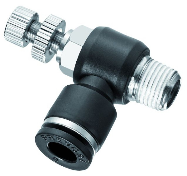 Prevost Ventil-Durchflussrichtungsregler mit konischem Außengewinde für 2 Durchflussrichtungen - RPM BR, AG BSPT=R 1/4, für Außen-Ø=4 mm, RPM BR0401