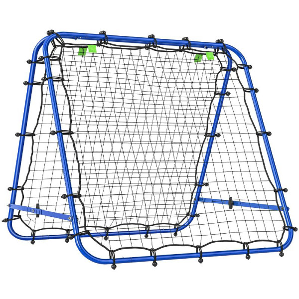 HOMCOM Rebounder für Fußball, verstellbar Prellwand mit 5 Winkelpositionen und Rückprallwand Netz, 100x95 cm, A60-003