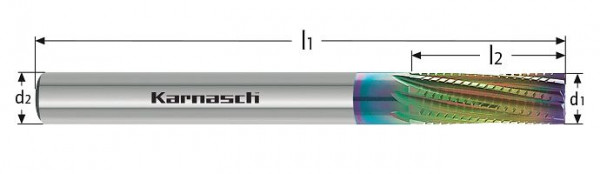 Karnasch VHM - Schrupp+Schlichtfräser d= 20,0/L2= 80/Z=8 NHC-7000 ziehender Schnitt, 291752200080