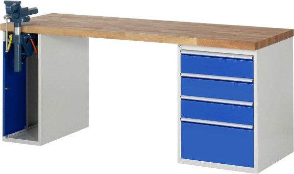 RAU Werkbank Serie 7000 - Modell 7510-2, B2000 x T700 x H890 mm, Systemunterbau B2000 x T650 x H850 mm, 03-7510A2-207B4M.11