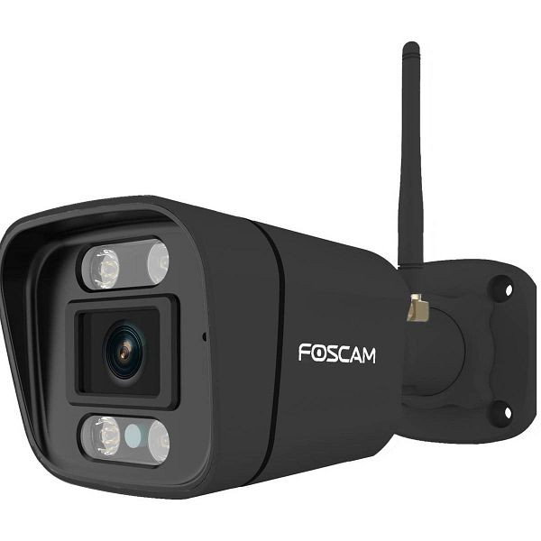 FOSCAM V5P 5 MP Dual-Band WLAN Überwachungskamera mit integriertem Scheinwerfer und einer Alarmsirene (schwarz), fsv5ps