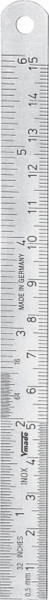 Vogel Germany Stahlmaßstab, Typ C, 250 x 13 x 0,5 mm, Ablesung von links nach rechts, 1010030025