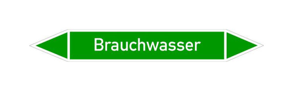 Schilder Klar Rohrleitungskennzeichen Brauchwasser, 33000x90 mm Folie selbstklebend, 101412/90