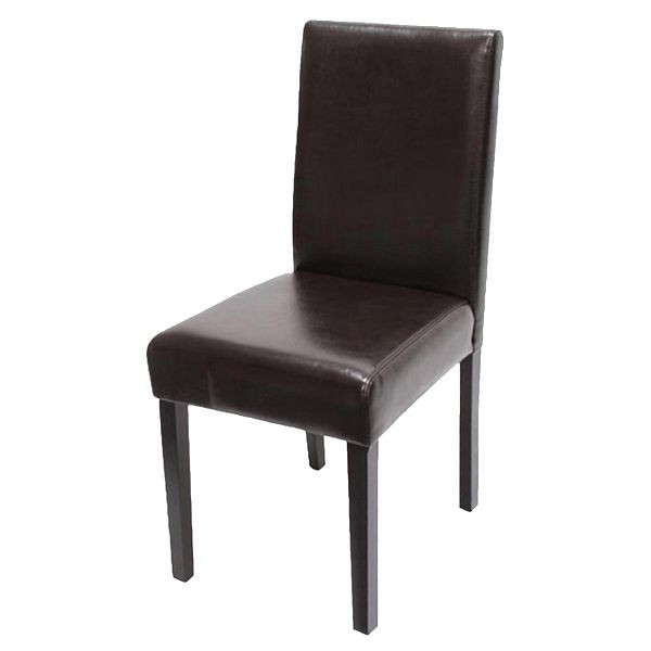 Mendler Esszimmerstuhl Littau, Küchenstuhl Stuhl, Leder, braun, dunkle Beine, 74360
