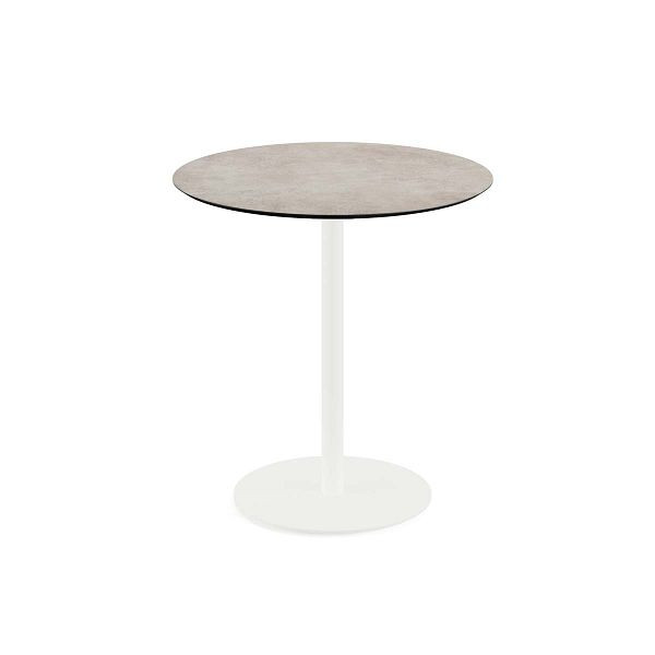 Feros Urban Terrassentisch Weiß gestell + Moonstone HPL Ø70 cm, 130021370
