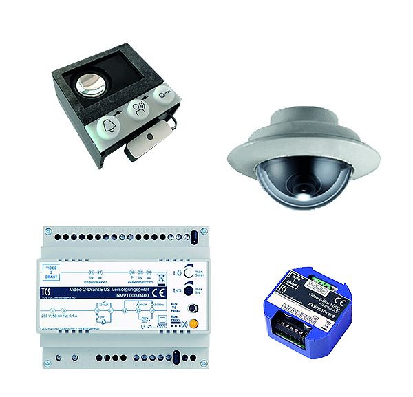 TCS video:kit V2D mit Einbau-Türlautsprecher ASI12000 + Einbaukamera FVK4225 + V2D Adapter FVW3030 + Versorgungsgerät NVV1000, VK07
