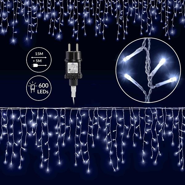 monzana Regenlichterkette LED Kaltweiß 20m, 105281, 4251776915906