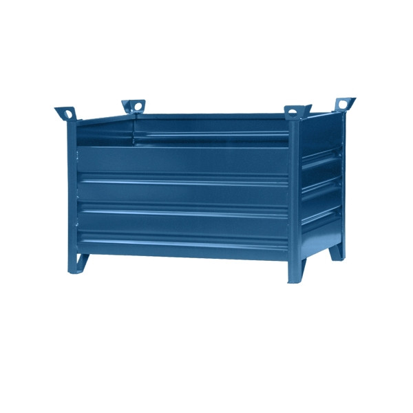 Eichinger Industrie Vollwand-Stapelpalette, 1500 kg, LxBxH 1500x1000x750 mm, enzianblau, Klappbar, 13160800000097