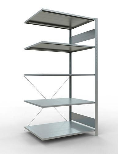 Schulte Fachbodenregal, Anbaufeld, 5 Lagerebenen, Kreuzstrebe, Fachlast 150 kg, 1006 x 836 x 2000 mm, 278704