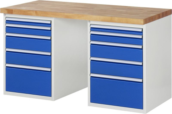 RAU Werkbank Serie 7000 - Modell 7511-3, B1500 x T700 x H890 mm, Systemunterbau B1500 x T650 x H850 mm, 03-7511A3-157B4M.11