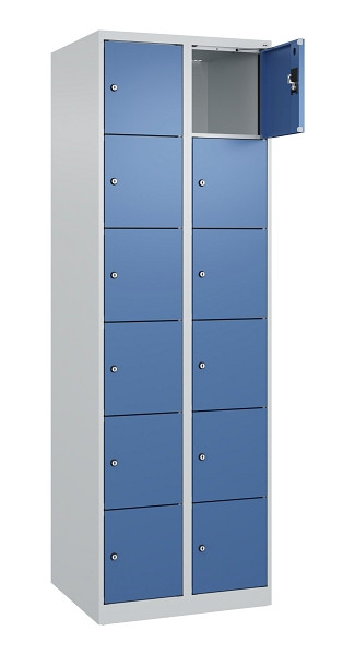 C+P Schließfachschrank Evolo PLUS, 12 Fächer, 1850x600x500mm, 7035/5023, 049000-206 S10008