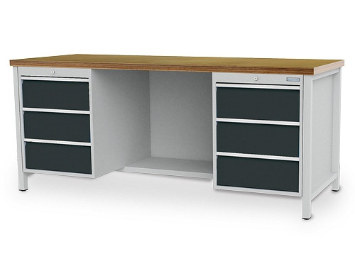 Bedrunka+Hirth Kastenwerkbank Breite 2000 mm, R 18-24, 6x Schublade, Maße in mm (B x T x H): 2000 x 750 x 859, 03.19.25VZ