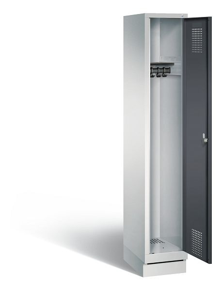 C+P Garderobenschrank Evolo, H1800xB320xT500mm, Farbe: Lichtgrau / Schwarzgrau, 48020-10 S10104
