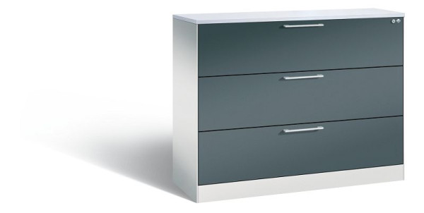C+P Schubladenschrank Asisto, H1010xB1200xT435 mm, Lichtgrau/Anthrazit/DBS Hellgra, 146041-313 S10164