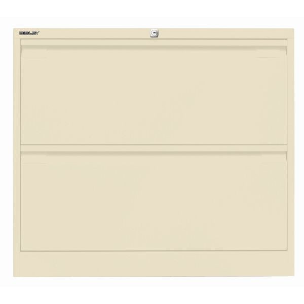 Bisley Hängeregistraturschrank, doppelbahnig, 2 HR-Schubladen, 669 hellelfenbein, DF2669