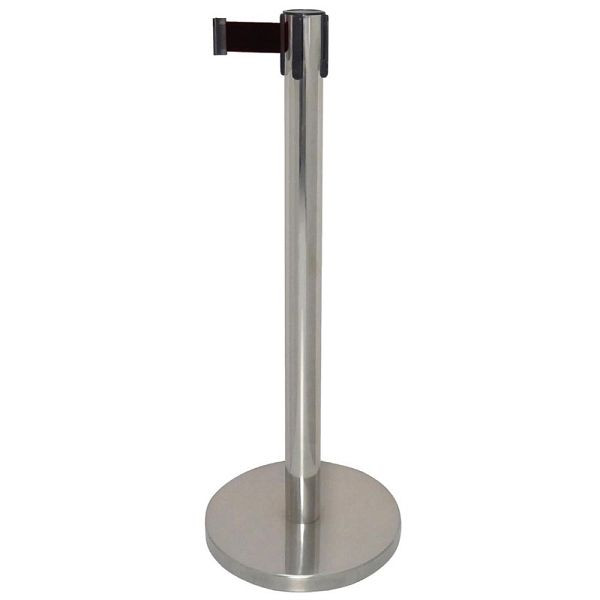 Bolero Absperrpfosten aus Edelstahl mit schwarzem Band 3m, GG724