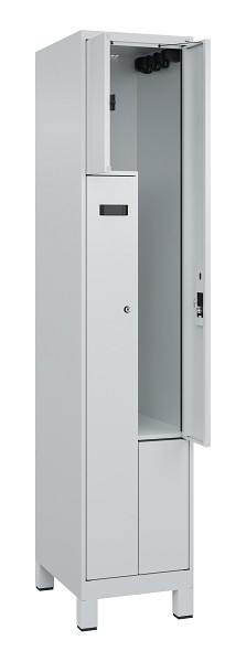C+P Z-Spind Evolo PLUS, Füße, 2 Fächer, 1950x400x500mm, 7035/7035, Zylinderschloss, 049013-122 S10041