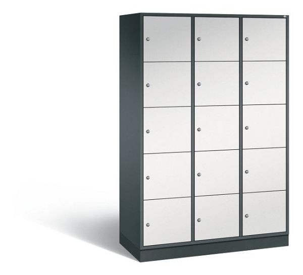 C+P XL-Schließfachschrank Intro, 15 Fächer, H1950B1220T490 mm, Anthrazit/Grau, 8570-302 S10152