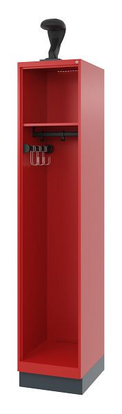 C+P Feuerwehrspind Evolo, Modell EXPERT, 1 Abteil, H1950B400T500 mm, Feuerrot, Sockel, 0491015-12 S10011