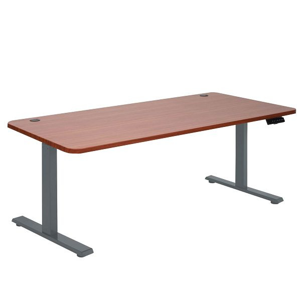 Mendler Schreibtisch HWC-D40, Computertisch, elektrisch höhenverstellbar 160x80cm 53kg, natur, anthrazit-grau, 62771+75748