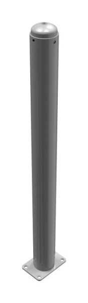 Schake Absperr-Stilpfosten Serie 480B Ø 82 mm, ortsfest, für Dübel Befestigung mit Bodenplatte 100 x 150 mm, ohne Verschluss, ohne Öse, 480PB