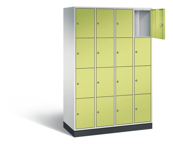 C+P Schließfachschrank Intro, H1950xB1220xT490mm, Farbe: Lichtgrau / Viridingrün, 8470-401 S10117
