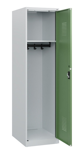 C+P Spind Evolo PLUS, 1 Abteil, 1530x400x500mm, 7035/6011, Zylinderschloss, 0490005-12 S10036