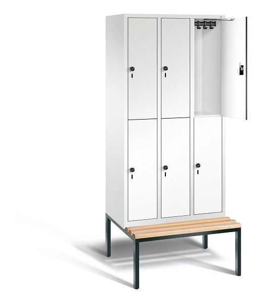 C+P Spind doppelstöckig Evolo, H2090xB900xT815mm, Farbe: Verkehrsweiß / Dekor Weiß, 48350-30 S10412