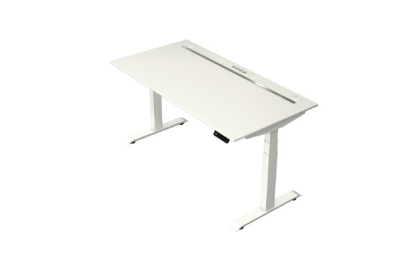 Kerkmann Steh-/Sitztisch Move boost 4 1600 X 800 elektrisch höhenverstellbar von 640-1290 mm, Weiß/Weiß, 10430610