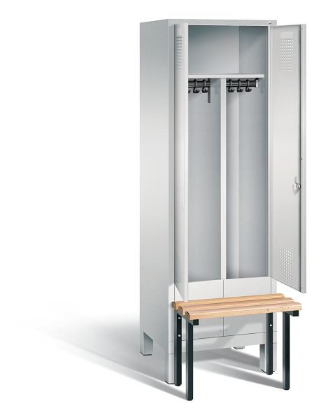 C+P Schwarz-Weiss-Spind Evolo, H1850xB610xT815mm, Farbe: Lichtgrau, 48032-20 S10008