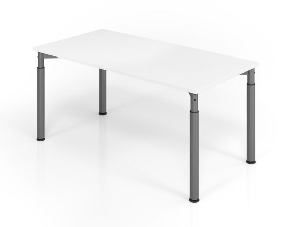 Hammerbacher Schreibtisch YS16, 160 x 80 cm, Platte: Weiß, 25 mm dick, ABS-Dickkante, Rechteckform, Graphit, VYS16/W/G