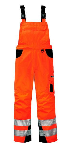 4PROTECT Warnschutz-Latzhose ALABAMA, Größe: 24, Farbe: leuchtorange/grau, 3830-24