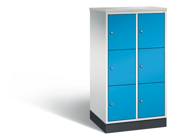 C+P Schließfachschrank Intro, H1255xB620xT490mm, Farbe: Lichtgrau / Lichtblau, 8573-201 S10250