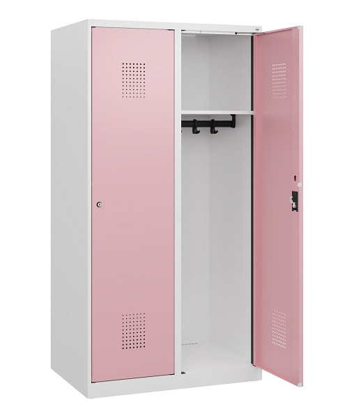 C+P Spind Evolo PLUS, 2 Abteile, 1530x800x500mm, 9016/3015, Zylinderschloss, 0490005-22 S10045