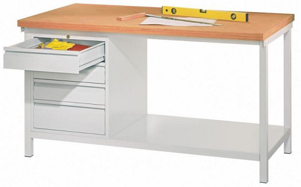 Pavoy Werkbank 1500, 1 Boden + 1 Block mit 4 Schubladen, 58587-150-000-910905