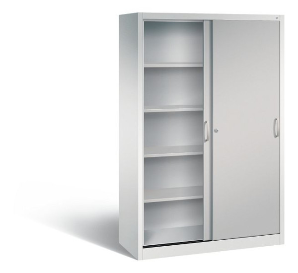 C+P Schiebetürenschrank Acurado, H1950xB1200xT500mm, Farbe: Lichtgrau / Weißaluminium, Bügelgriff, 5 OH, 2050-00 S10244