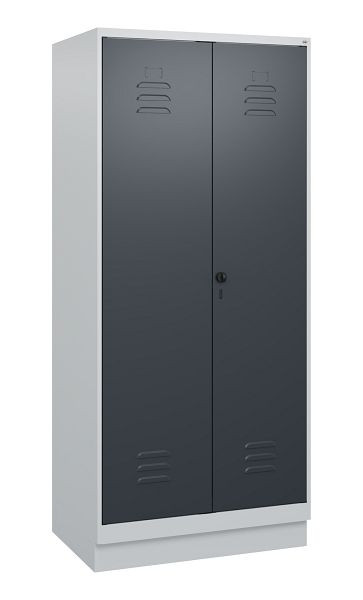 C+P Umkleidespind Classic PLUS SW, Sockel, 2 Abteile, 1800x800x500mm, 7035/7016, Drehriegel, 0800227-22 S10008