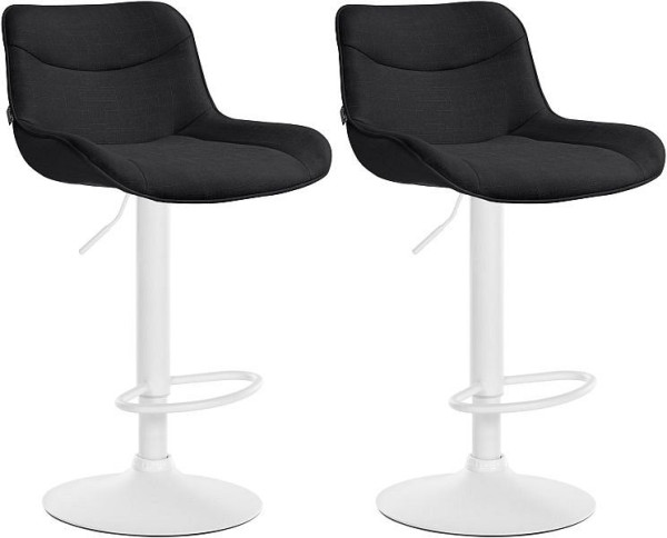 CLP Barhocker Vonore Stoff weiß, schwarz, VE: 2 Stück, 325242
