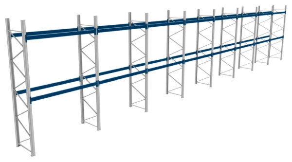 BITO Palettenregal P2 4505x1100x22700 Komplettregal, 2E, 800 RAL5010 U, 56457