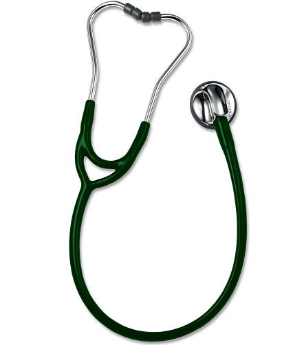ERKA Stethoskop für Erwachsene mit soft Ohroliven, Membranseite (Dual-Membrane), Zweikanalschlauch SENSITIVE, Farbe: dunkelgrün, 525.00055