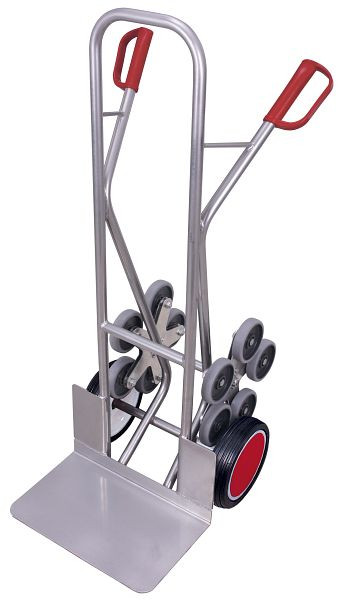 VARIOfit Aluminium Treppenkarre, 2 fünfarmige Radsterne, Außenmaße: 610 x 725 x 1.310 mm, Radsatz: Vollgummibereifung, ap-710.298
