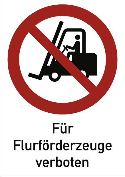 Moedel Für Flurförderzeuge verboten ISO 7010, Kombischild, Kunststoff, 210x297 mm, 98671