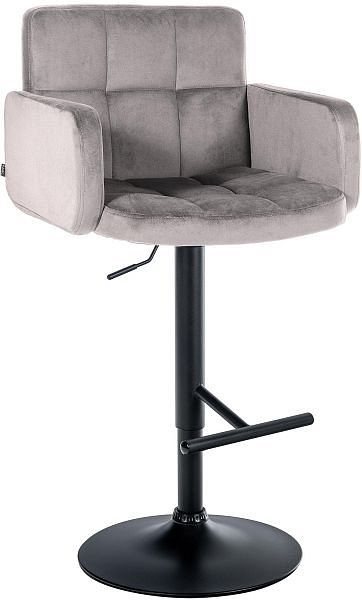 CLP Barhocker Los Angeles Samt schwarz, grau, 323102